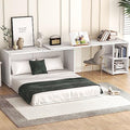 Grey Queen Size Murphy Bed with Storage Shelves Q9436