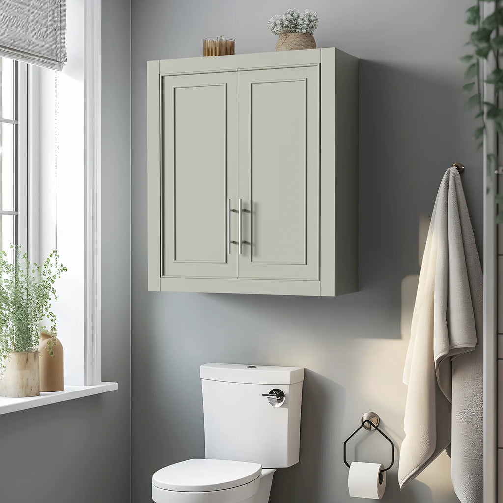 Gray Wood Wall Mounted Storage Cabinets G916608