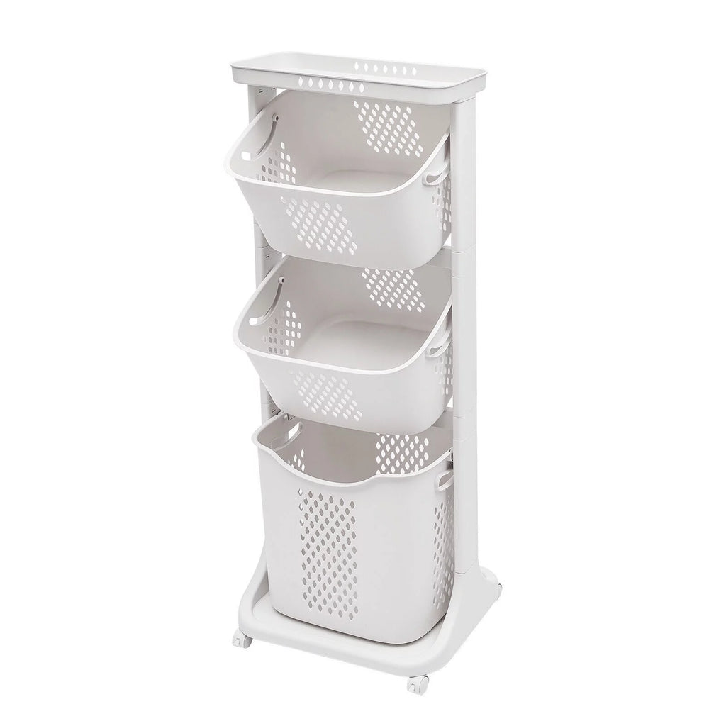 3-Tier Laundry Hamper Sorter Rolling Cart L5464