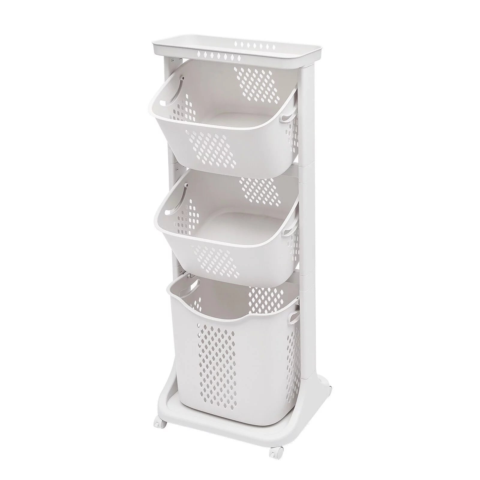 3-Tier Laundry Hamper Sorter Rolling Cart L5464