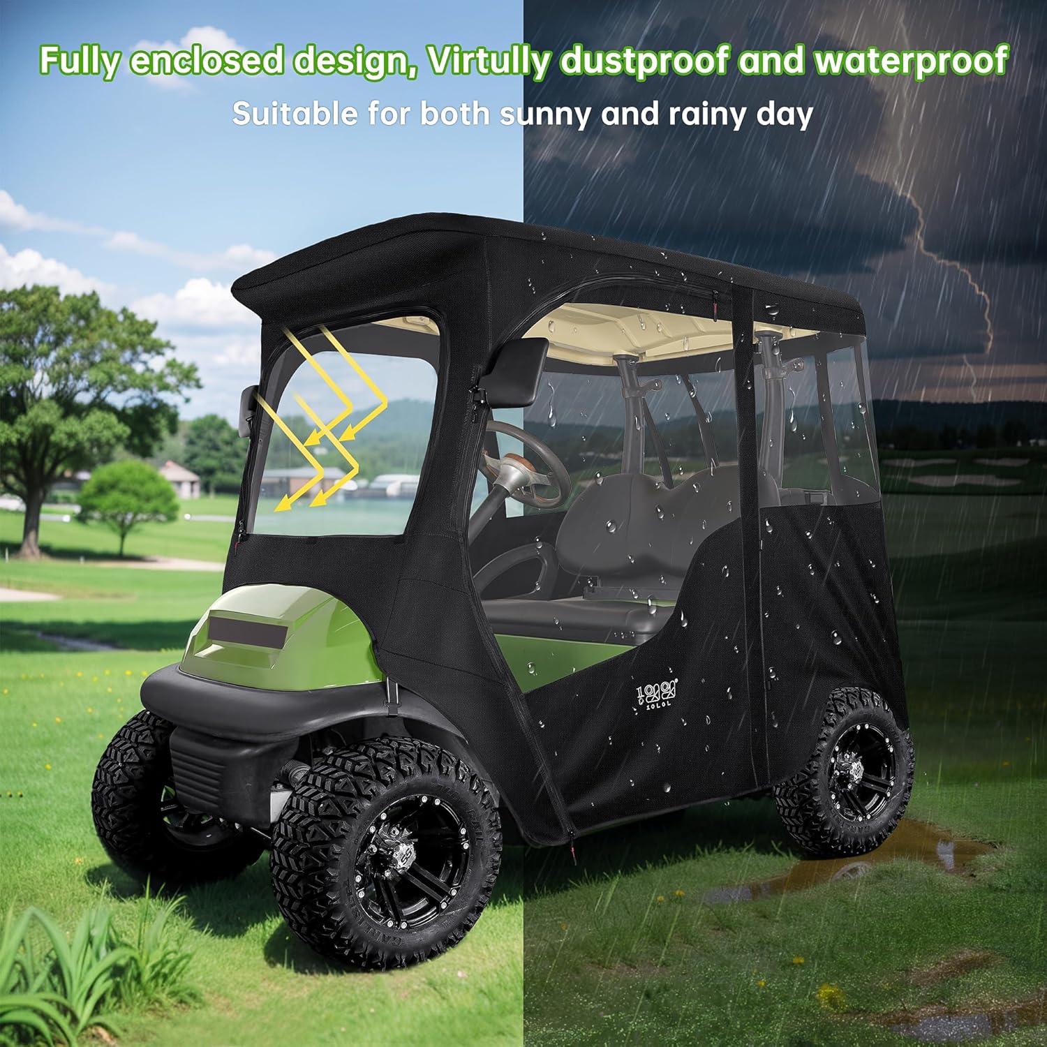 4-Sided Clear PVC Window Rain Cover for Golf Cart A746690