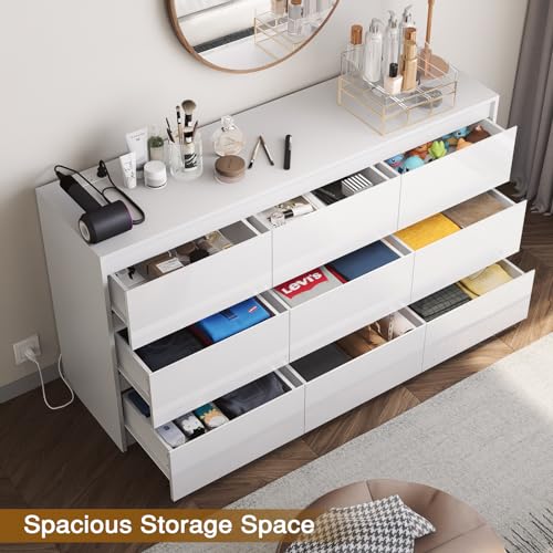 10 Drawer White High Gloss Dresser Z7936