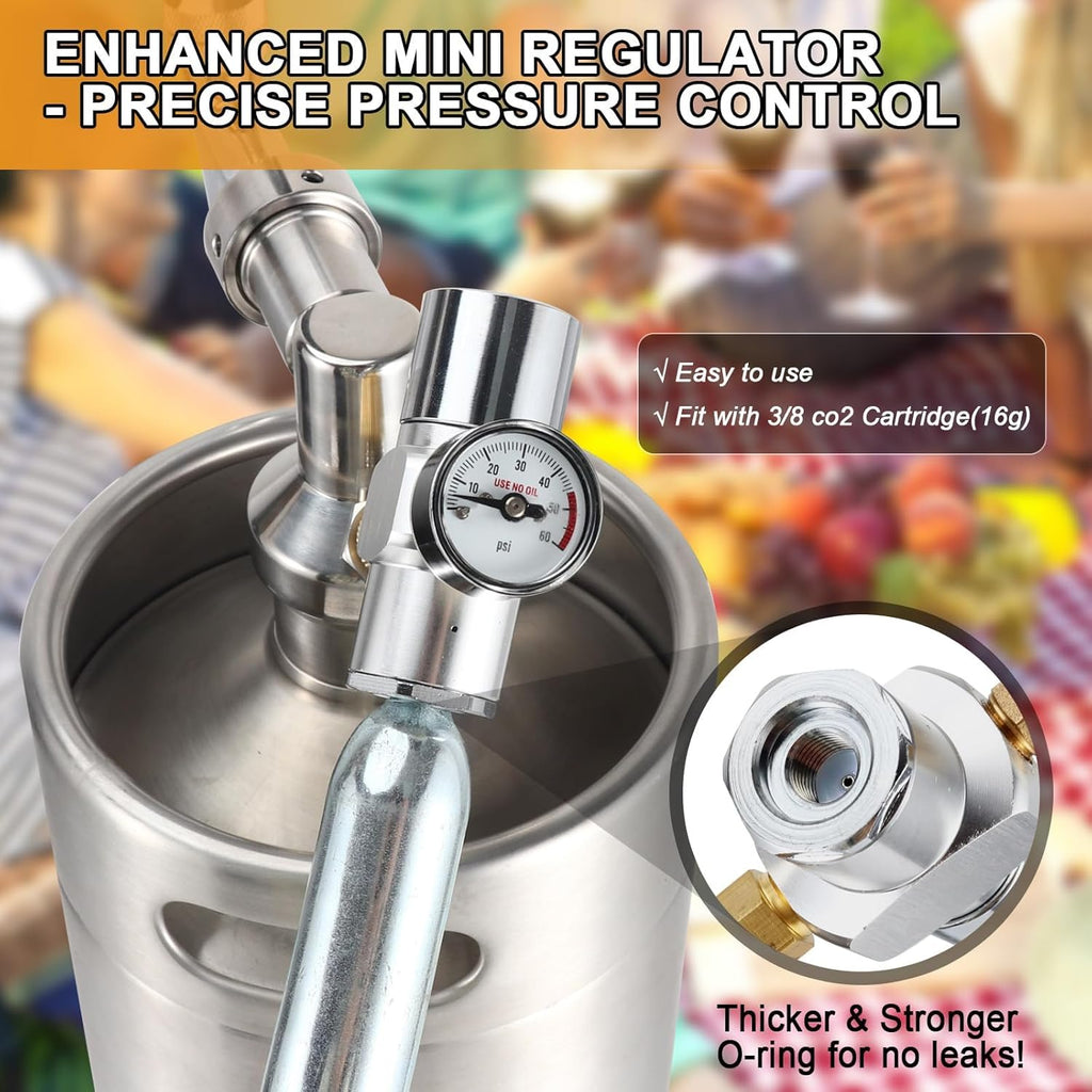 128oz Stainless Steel Mini Keg Beer Dispenser J439786