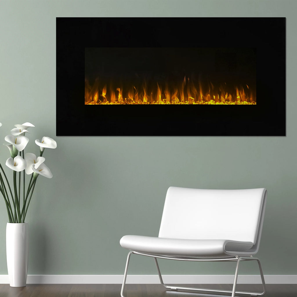 36-inch Wall-Mount Electric Fireplace (Black) H1478