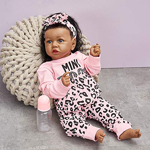 22.8 Inch Soft Body African American Reborn Baby Doll X163