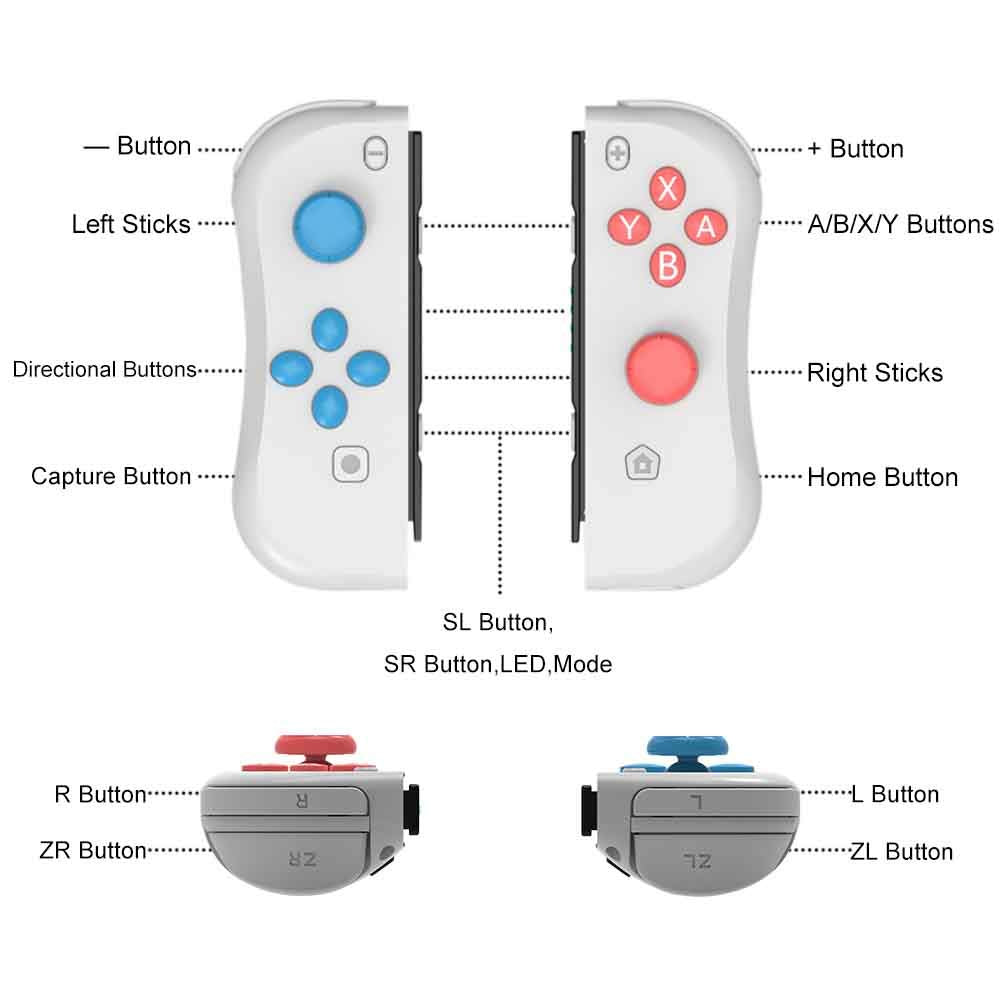 Light Gray Joy Pad Controllers for Nintendo Switch Console P179017
