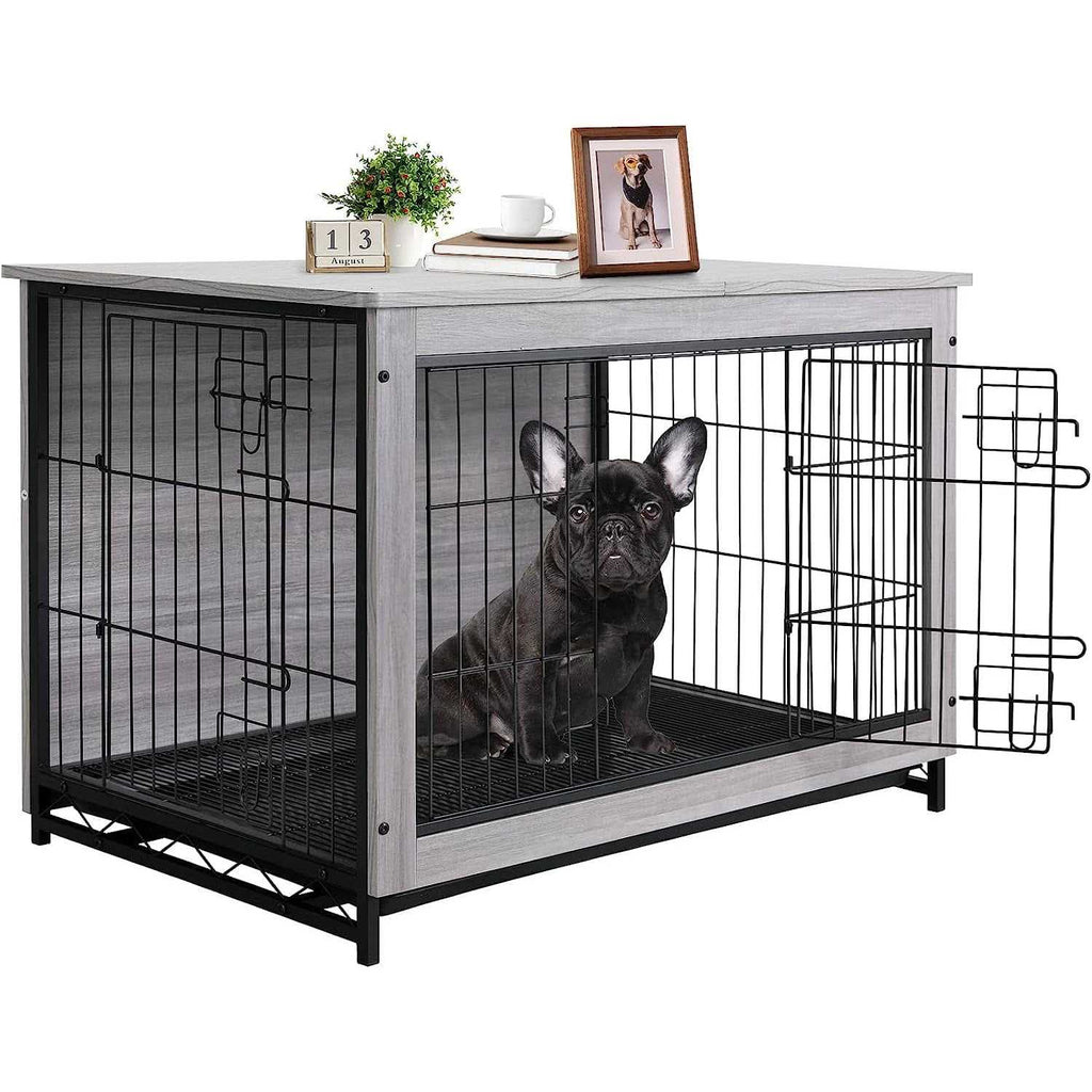 Wooden End Table Dog Crate A854