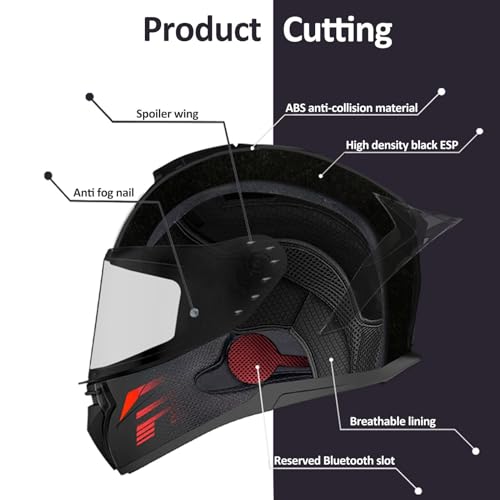 Full Face Motorcycle Bluetooth Helmet DOT FMVSS-218 Anti-Fog Visors Flip Up Modular Helmet Built-in Bluetooth Intercom V5127