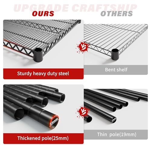 4 Tier Steel Wire Shelving Unit on Wheels X902