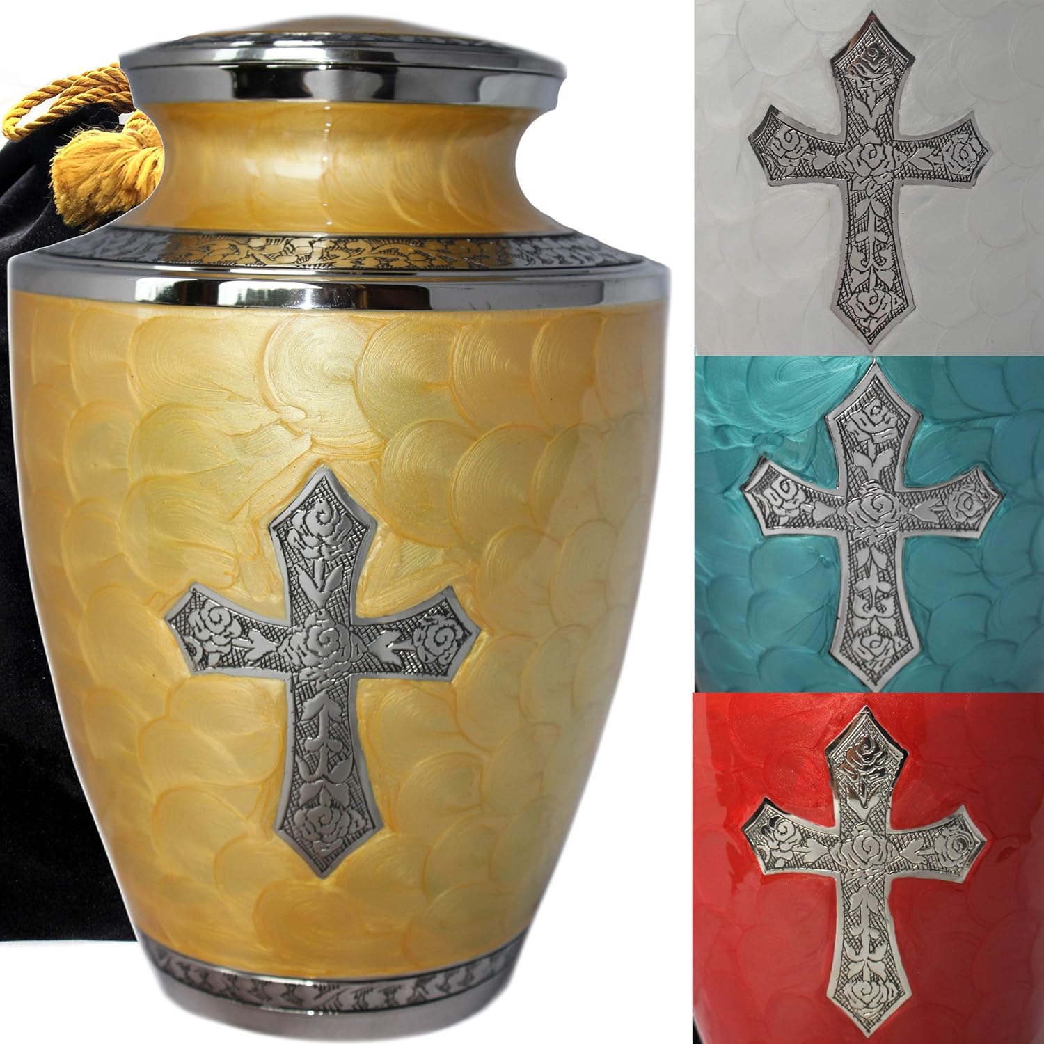 100% Brass Cremation Urns 200 Cubic Inches (Large, Ocean) E498930