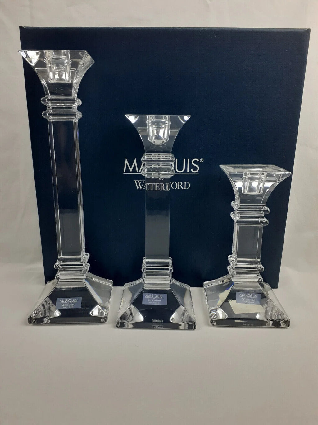 Set of 2 Clear Table Candlestick 8in F2045