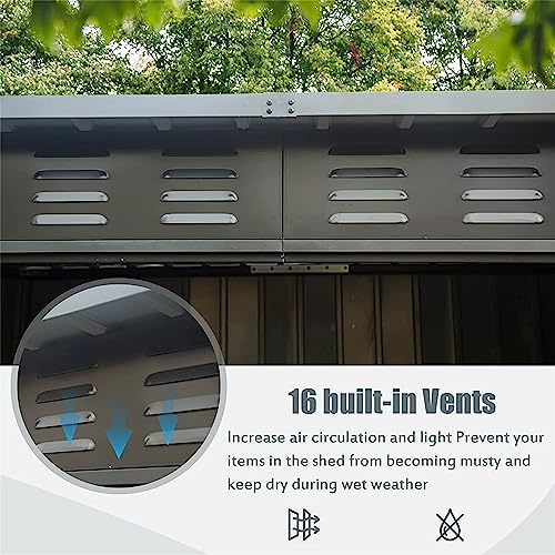 White 6x4FT Metal Storage Shed with Pent Roof U81686
