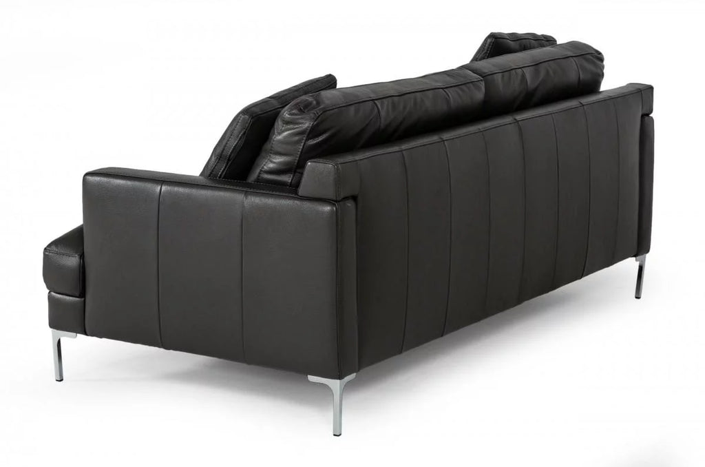 Dark Grey Leather Sofa F69212