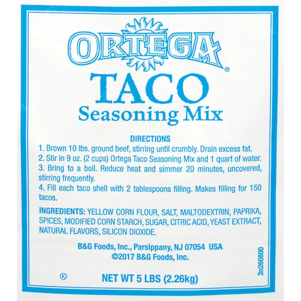 Kosher Taco Meat Seasoning Mix, 5 lb E8187
