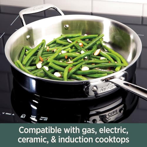 5-Ply Brushed Stainless Steel Fry Pan 8 Inch L370127