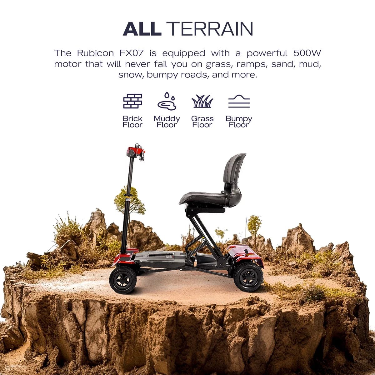 Red Automatic Foldable Mobility Scooter N3957