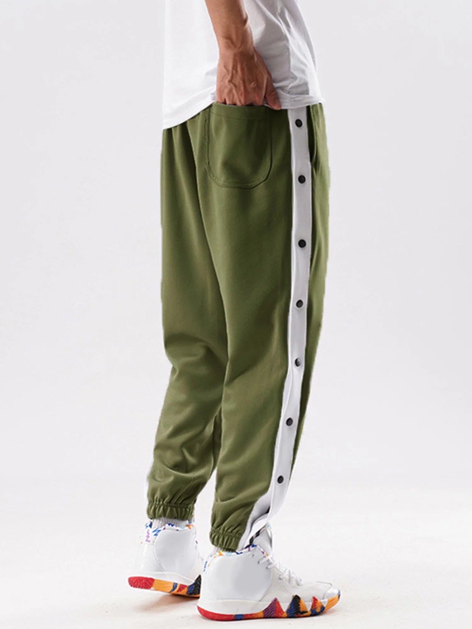 Men Tear Away Pants Quick Dry Loose Fit Basketball Pants Z747