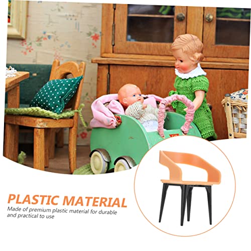 4pcs Mini Simulation Chair Fairy Garden Furniture Scene Model Dining Table Accessories Plastic Old Fashioned G936