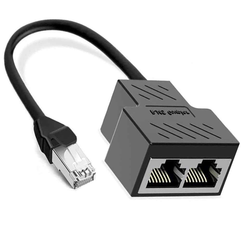 RJ45 Ethernet Splitter 1 Male to 2 Female Network Adapter R480656