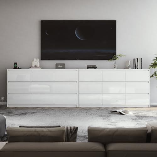 10 Drawer White High Gloss Dresser Z7936