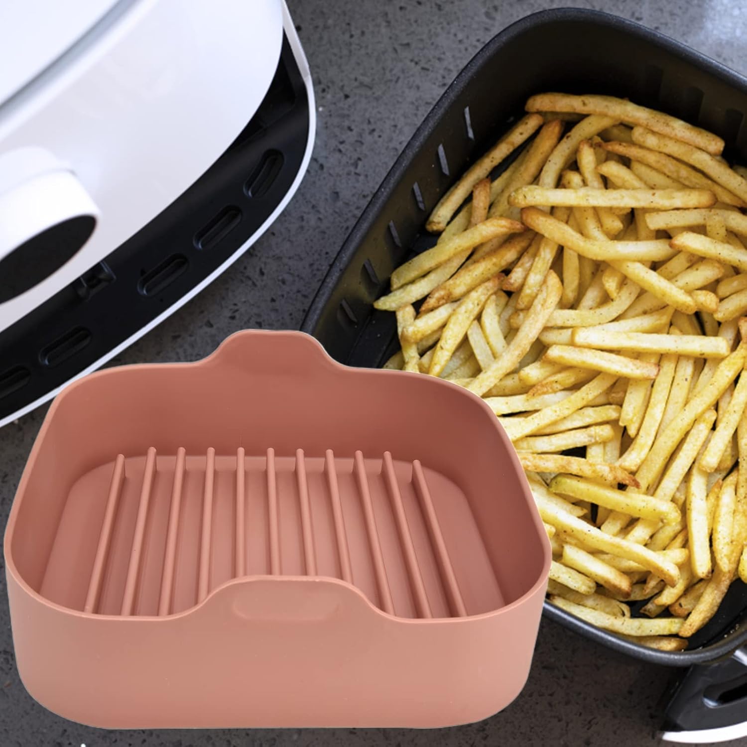8 Inch Square Non-Stick Food-Grade Reusable Silicone Air Fryer Liners G797