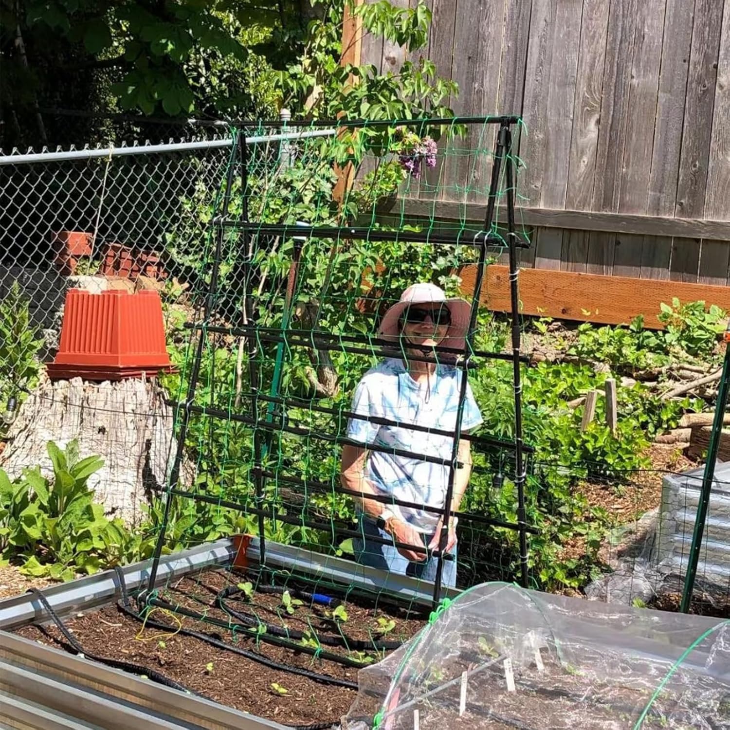 A-Frame Garden Trellis with Plant Support Clips M2253