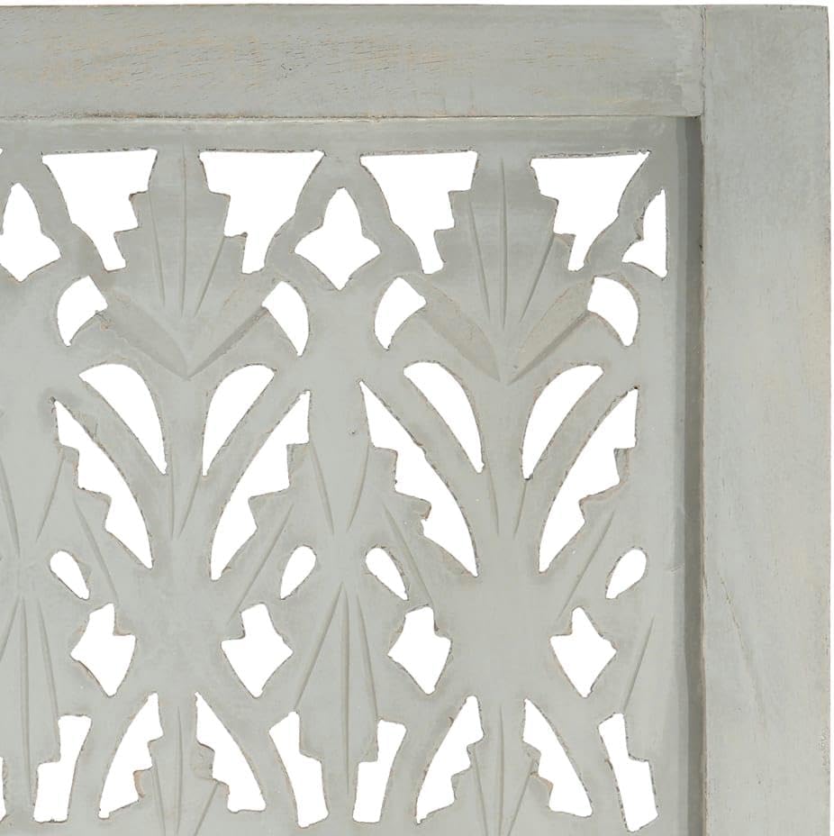 Gray 3-Panel Solid Wood Room Divider G72712