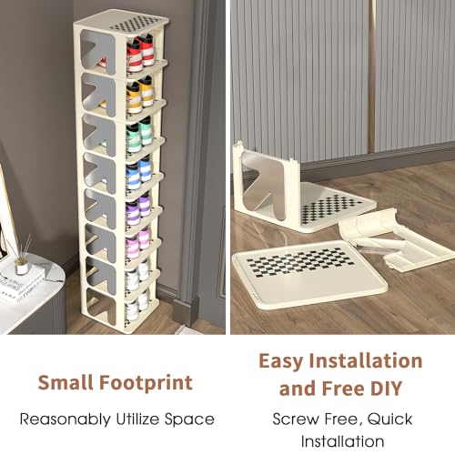 Vertical Shoe Rack Organizer, Foldable Narrow Three Layers H5506