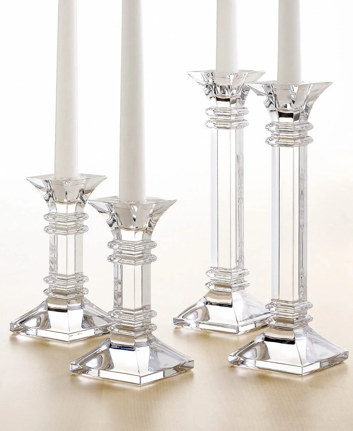 Set of 2 Clear Table Candlestick 8in F2045