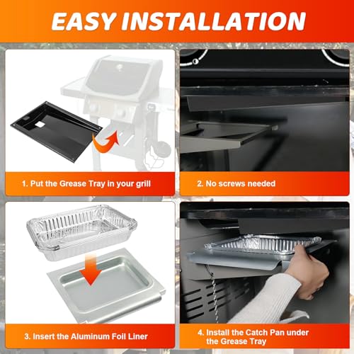 Grease Tray with Catch Pan and Foil Liner 10Pcs Aluminum Liner Z225983