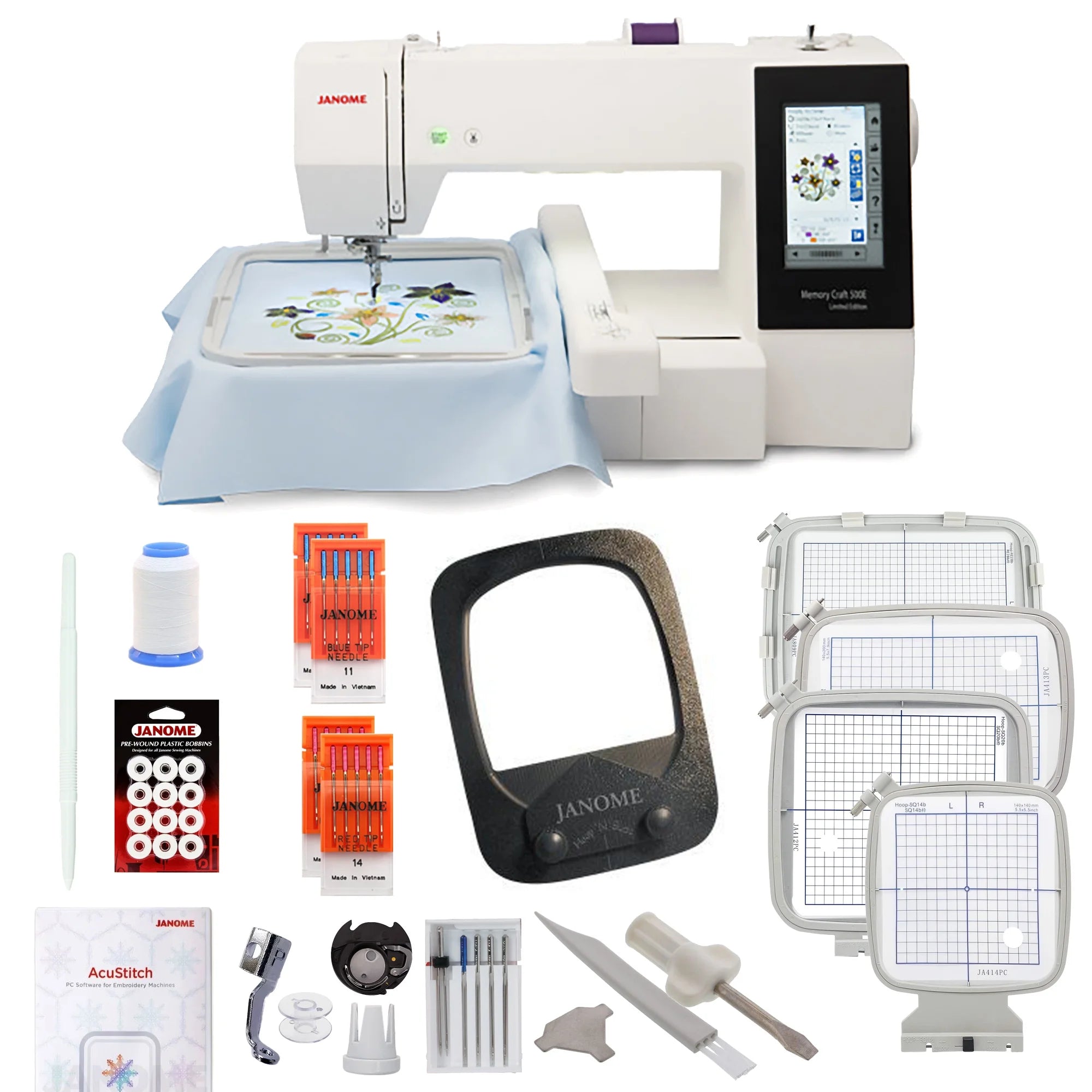 Computerized Embroidery Machine with Hat Hoop Bundle C3024