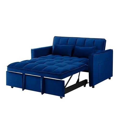Velvet Convertible Sofa Bed with Adjustable Back H82868