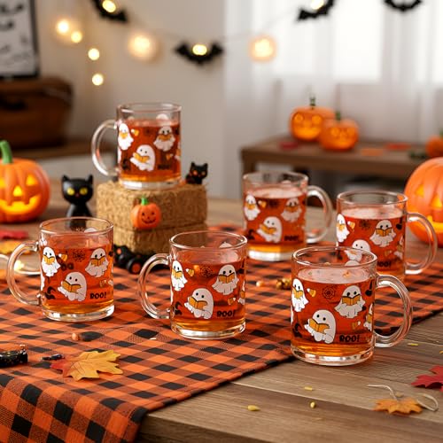 12 Pcs Halloween Ghost Glass Mugs 12 oz K625