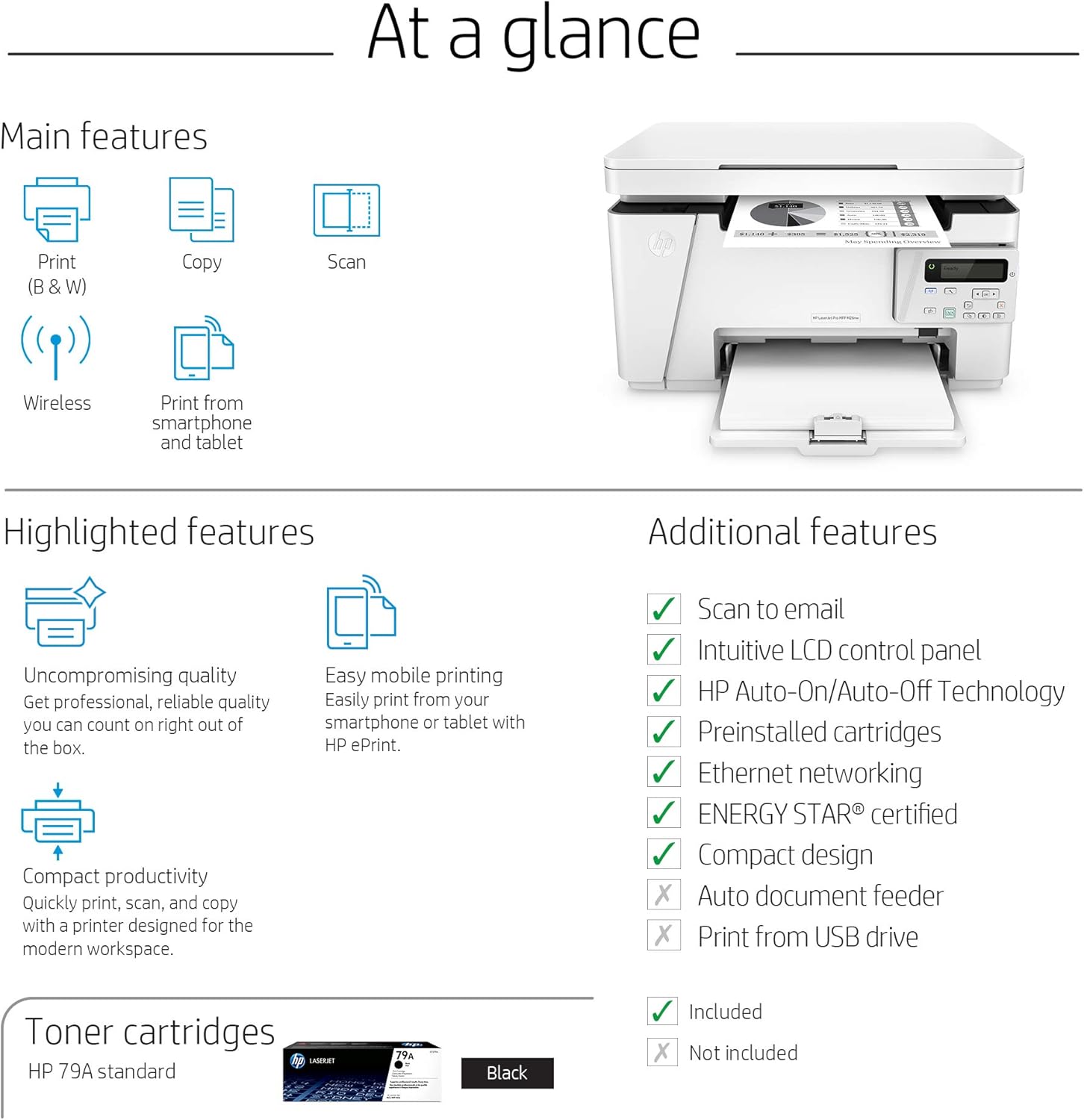 Wireless All-in-One Compact Laser Printer J464