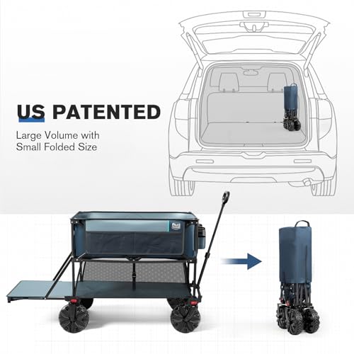 Large Capacity Folding Double Decker Wagon, Gray A138