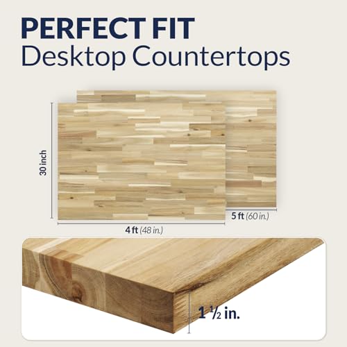 4ft L x 30in Unfinished Solid Acacia Butcher Block Table Top V611793