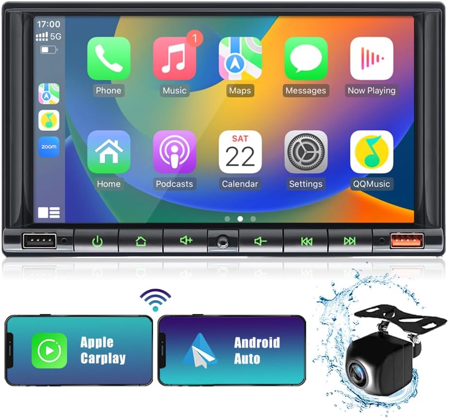 7 Inch Double Din Car Stereo with HD Touch Screen Bluetooth 5.2 B748908