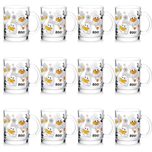 12 Pcs Halloween Ghost Glass Mugs 12 oz K625