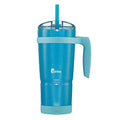 32oz Vacuum-Insulated Stainless Steel Tumbler with Lid and Straw, Pink Sorbet Iridescent M237439