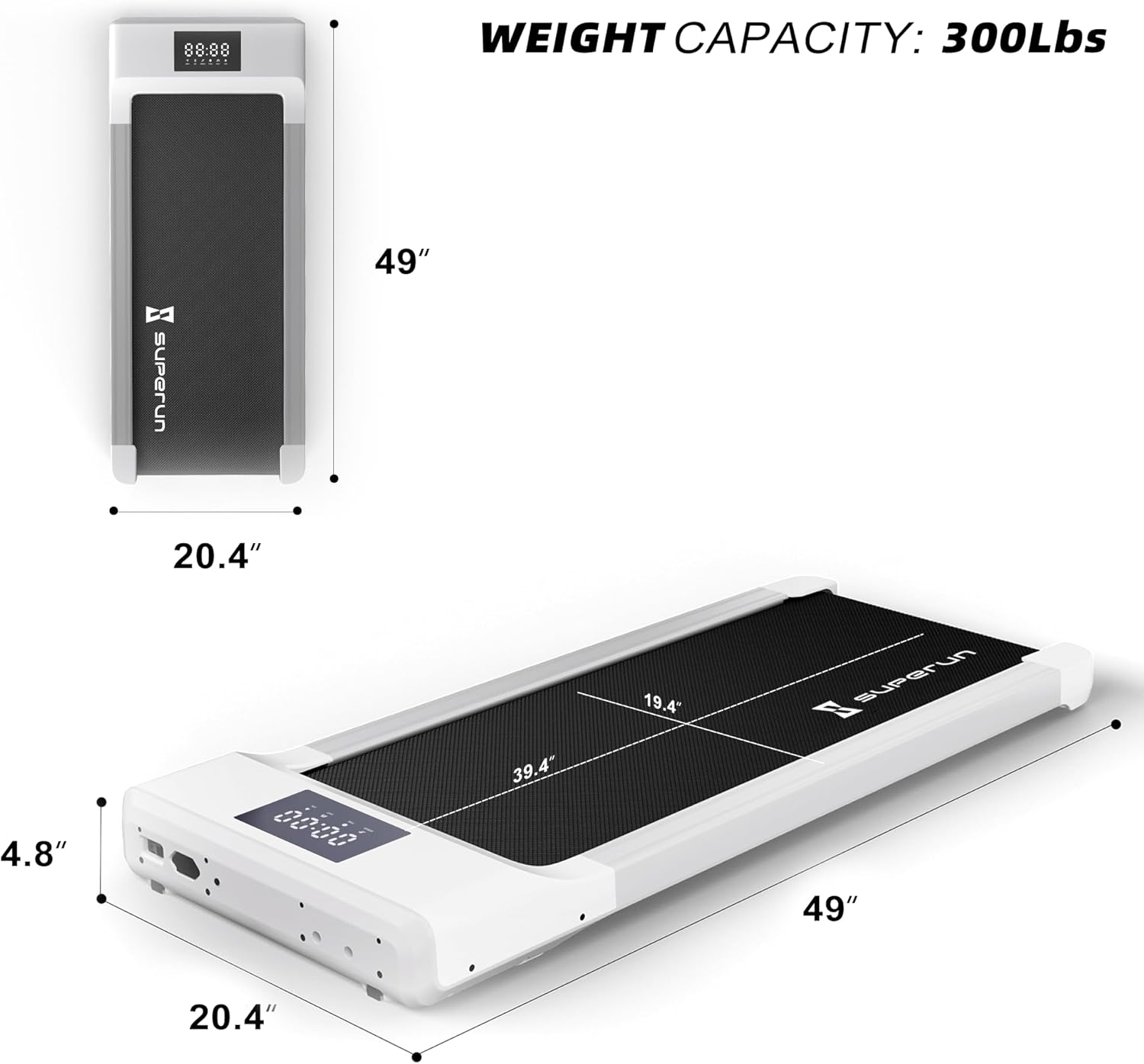 Walking Pad Under Desk Treadmill with Remote Control LED Display K836029