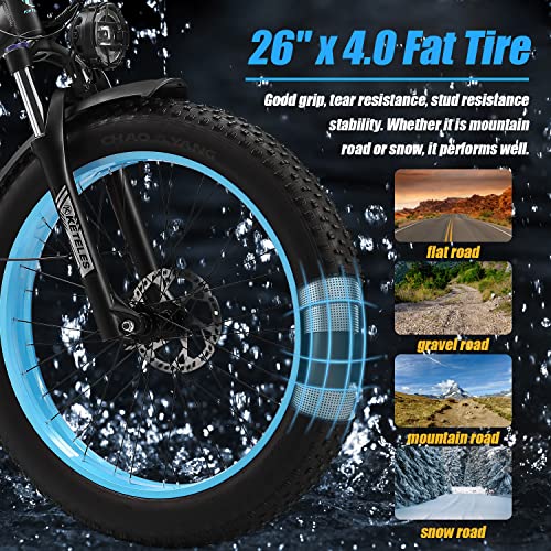 26" Fat Tire Electric Mountain Bike with 48V Removable Battery Z3361