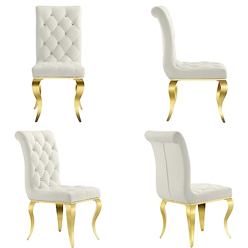 7 Piece White Velvet Dining Table Set L18264
