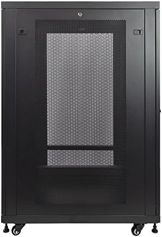 24U Rack Enclosure Server Cabinet, Mid Depth 33 Inch Deep, Black A13934