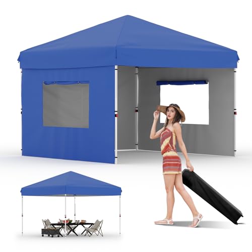 White Pop Up Canopy Tent with Roller Bag B9709