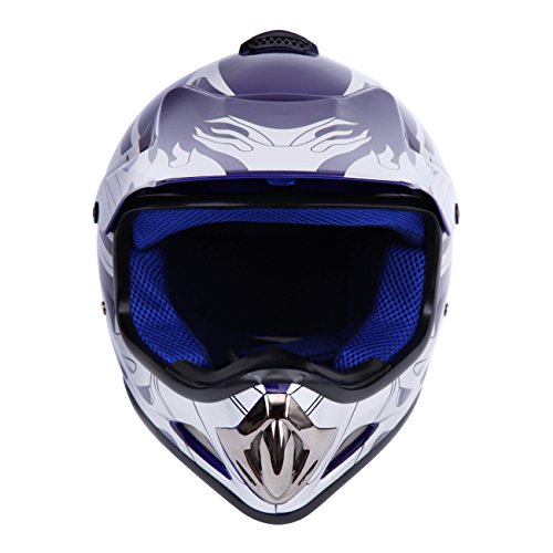 Youth Kids Offroad Helmet Motocross Helmet Dirt Bike ATV Motorcycle Helmet (Red, Medium) E982