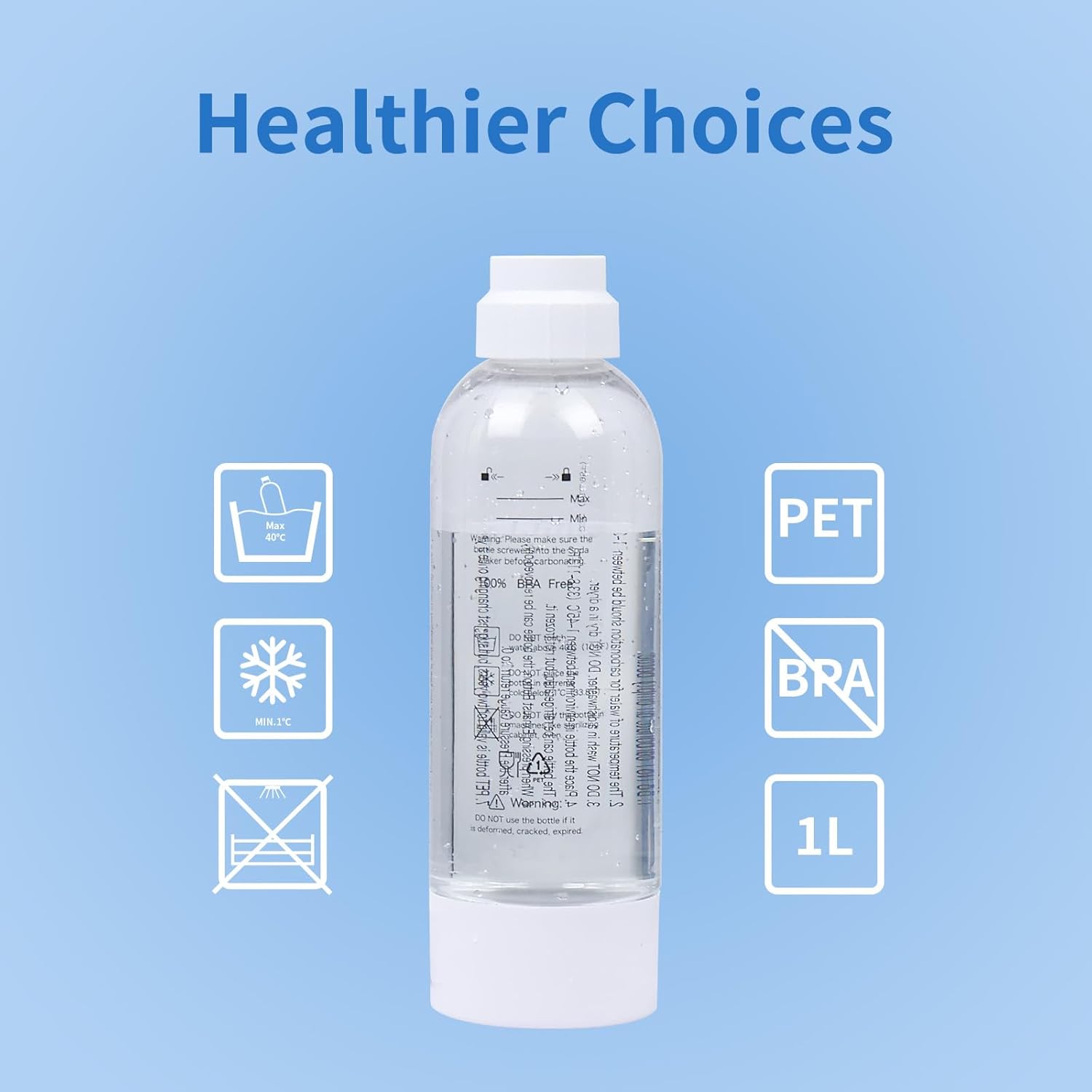 White Soda Maker with 1L BPA Free PET Bottle Q459