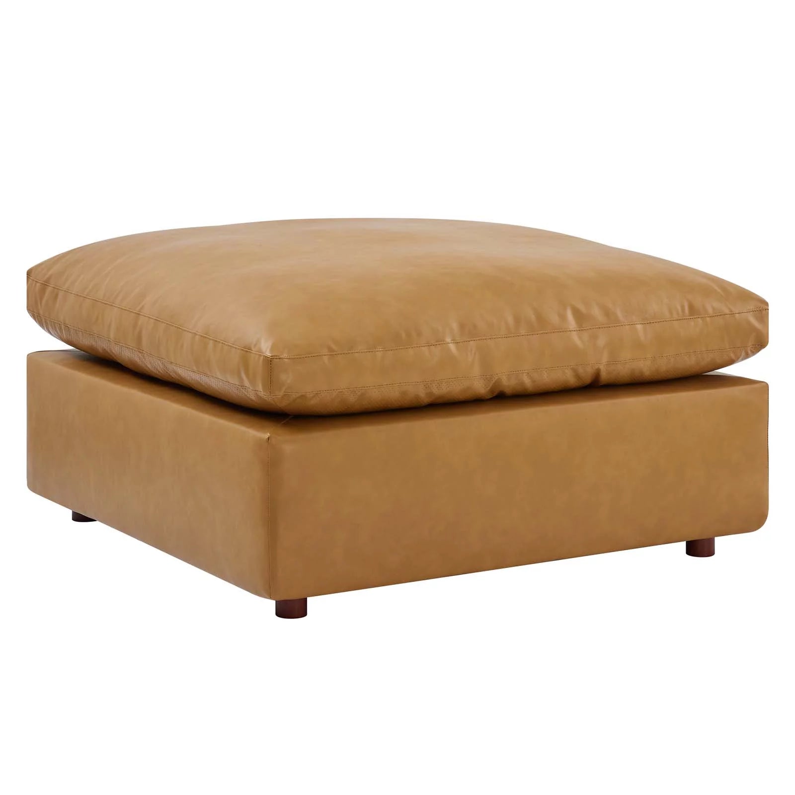 Tan Vegan Leather 4-Piece Sectional Sofa B39292