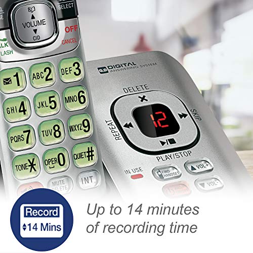 4-Handset DECT 6.0 Cordless Phone with Answering System and Caller ID, Wall-Mountable V61879