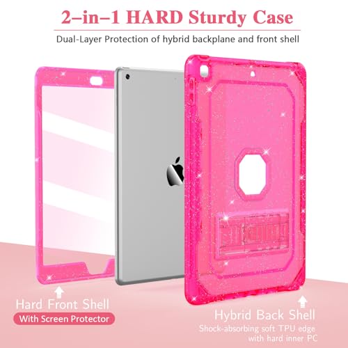 Glitter Hot Pink Slim Case for iPad 9.7 inch with Screen Protector J19394