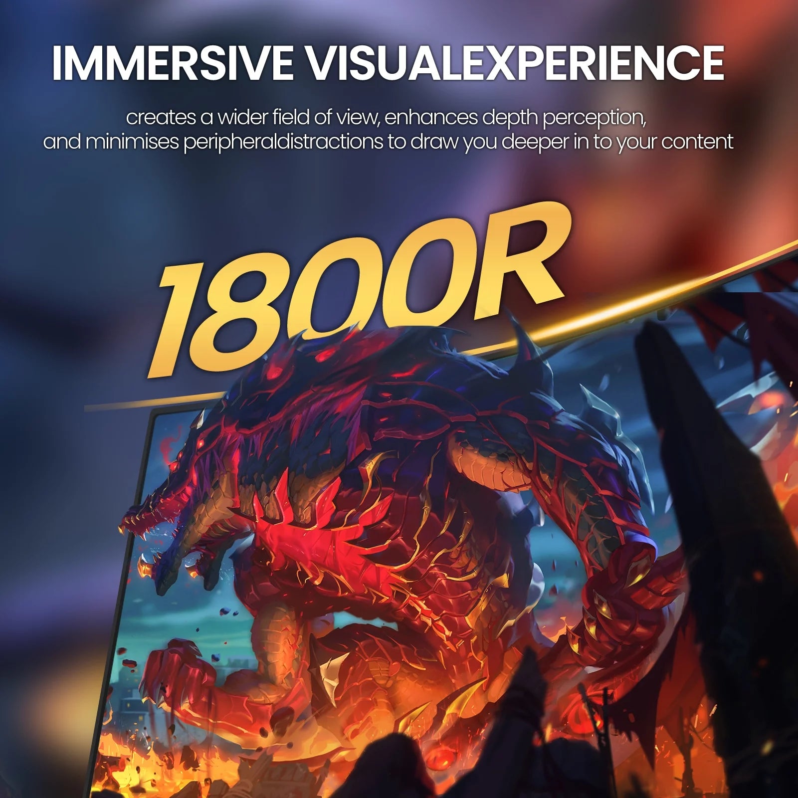 27 Curved Gaming Monitor FHD 1080P 1800R 1ms GTG Black I978